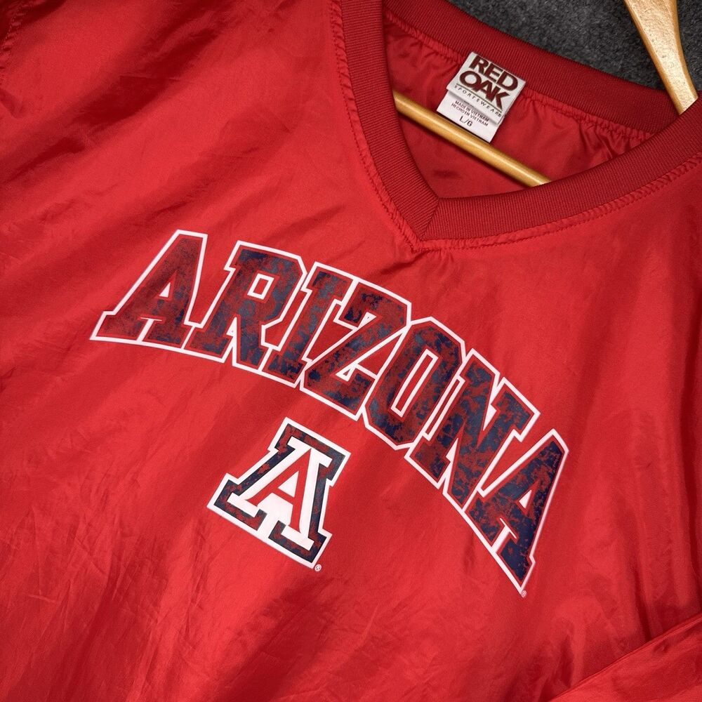 Vintage Red Oak NCAA Arizona Wildcats Mens Long Sleeve Pullover Windbreaker - L